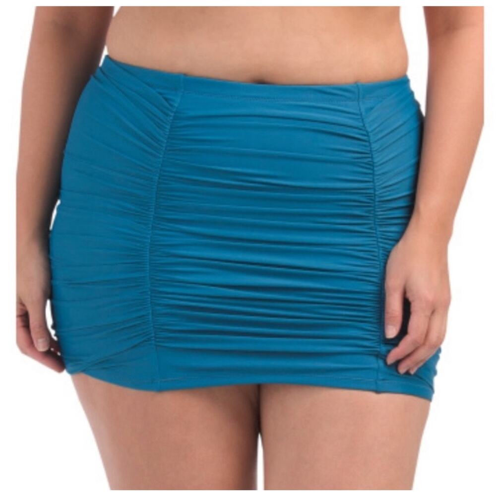 Raisins Curve Costa Ruched Swim Skirt Slimming Tummy and Thigh Minimizing 16W